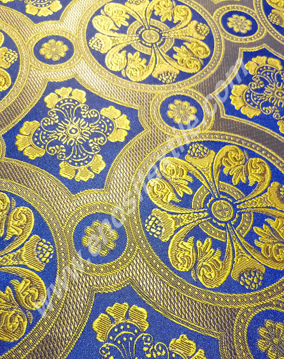 KL-027 Gold-Blue Brocade Fabrics